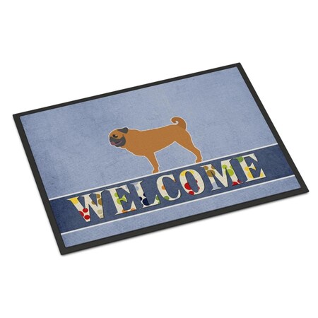 Carolines Treasures 24 x 36 in. Pug Welcome Indoor or Outdoor Mat BB5551JMAT